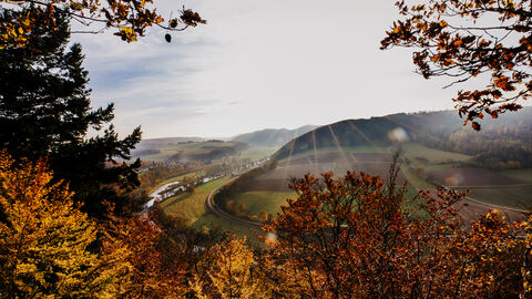 Aussichtsplattform Hagenstein Ausblick von Aussichtsplattform im Nationalpark